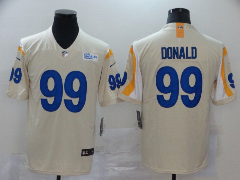 Men Los Angeles Rams 99 Donald Cream Nike Vapor Untouchable Stitched Limited NFL Jerseys